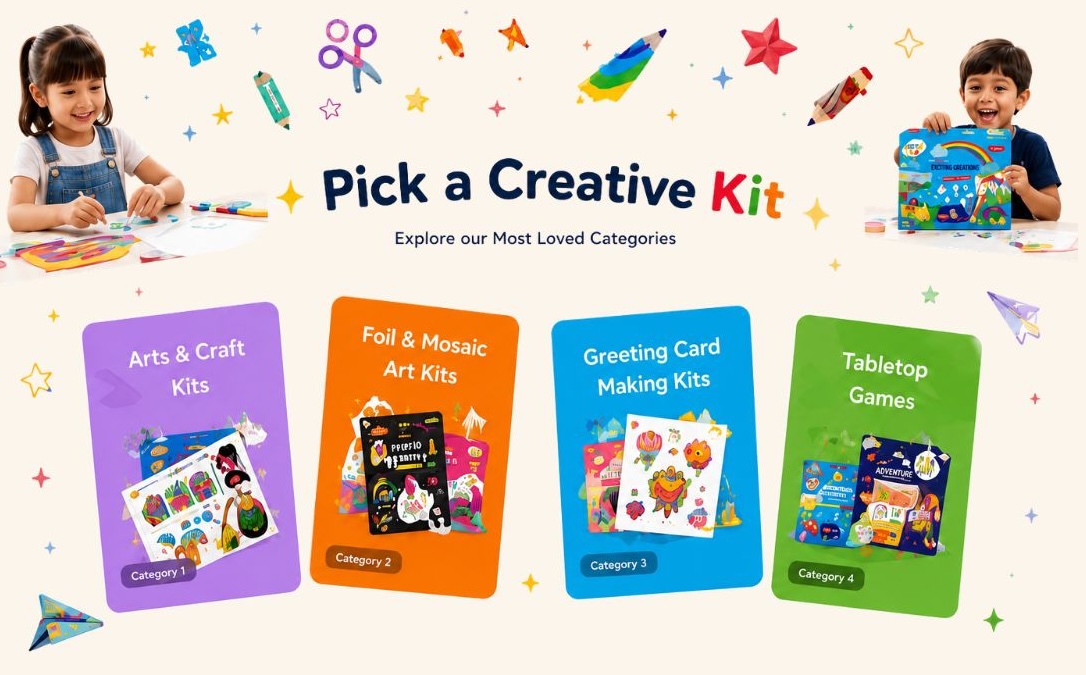 Pick a creative kit — happy kids with SparkLPlay arts and crafts